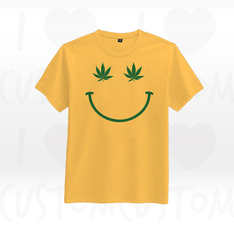 T-shirt ilovecustom jaune WEED SMILEY