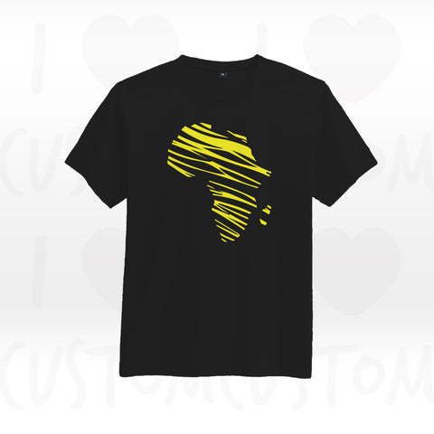 T-shirt ilovecustom noir AFRICA ZEBRA LINE