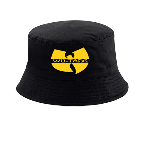 BOB bucket hat noir wu tang clan classic logo jaune