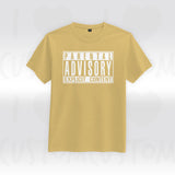 T-shirt ilovecustom Parental Advisory Explicit Content logo blanc