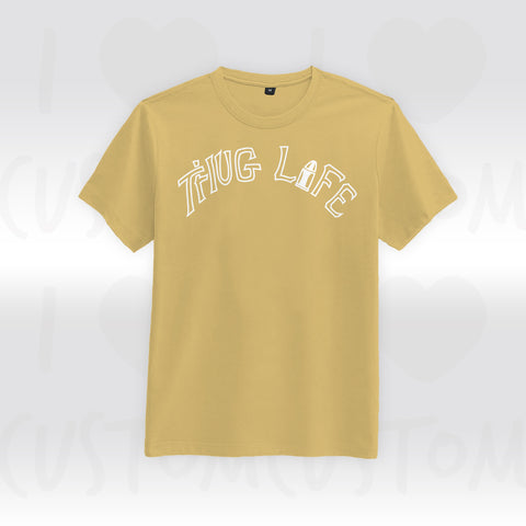 T-shirt ilovecustom Thug life tattoo 2 pac logo blanc