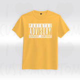 T-shirt ilovecustom Parental Advisory Explicit Content logo blanc
