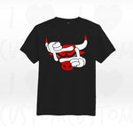 T-shirt ilovecustom noir BULLS HANDS