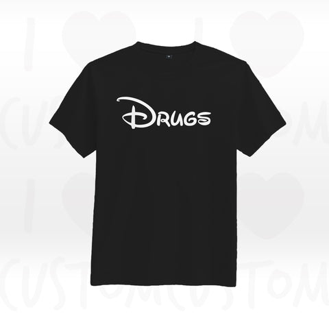 T-shirt ilovecustom noir DRUGS DISNEY