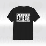 T-shirt ilovecustom Parental Advisory Explicit Content logo blanc