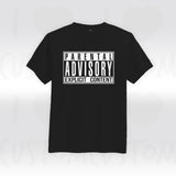 T-shirt ilovecustom Parental Advisory Explicit Content logo blanc