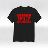T-shirt ilovecustom Parental Advisory Explicit Content logo rouge