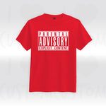 T-shirt ilovecustom Parental Advisory Explicit Content logo blanc