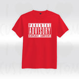 T-shirt ilovecustom Parental Advisory Explicit Content logo blanc