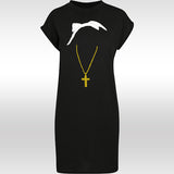 T-shirt robe noir femme 2 pac bandana