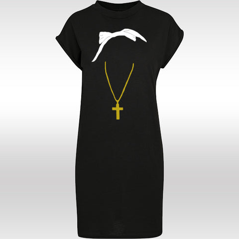 T-shirt robe noir femme 2 pac bandana