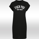 T-shirt robe noir femme FUCK YOU VERY MUCH blanc