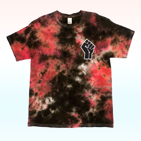 T-shirt tie and dye noir rouge BEAT ME HATE ME Michael Jackson quotes