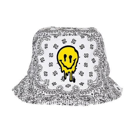 BOB bandana blanc sad smiley drip jaune