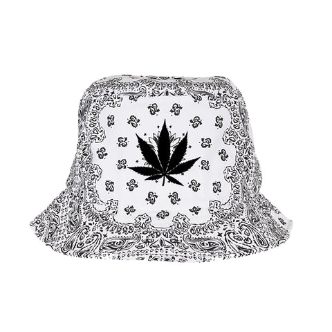 BOB bandana blanc weed noir