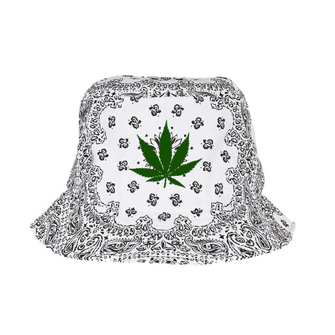 BOB bandana blanc weed vert