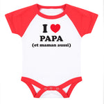 body bébé ilovecustom baseball rouge blanc ilove papa