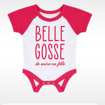 body bébé ilovecustom baseball rose blanc bellegosse de mere en fille rose