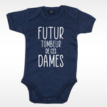 body bébé ilovecustom bleu navy futur tombeur blanc