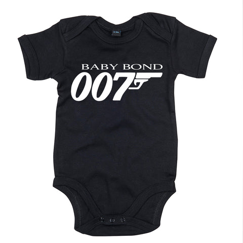 body bébé ilovecustom noir baby bond 007 blanc