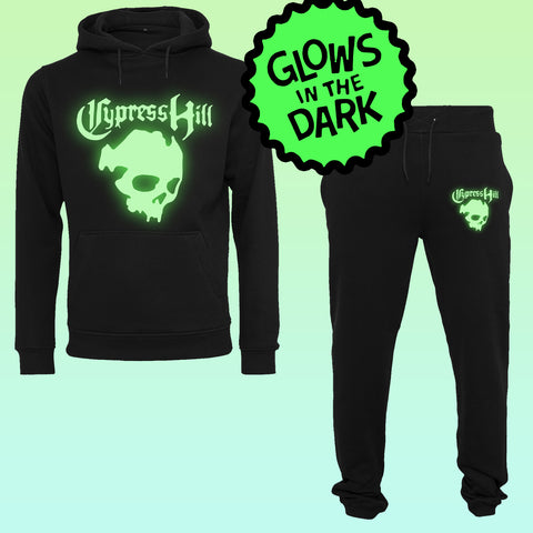 Ensemble jogging survêtement noir CYPRESS HILL glow in the dark