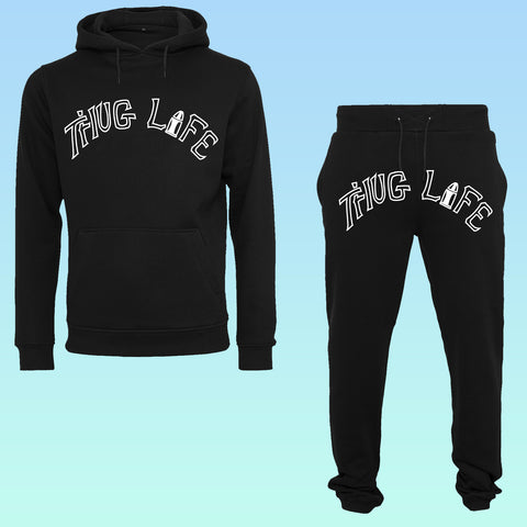 ensemble Jogging coupe ample noir thug life 2 pac tattoo