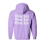 Sweat capuche épais lavande hiphophood 2pac thug life