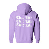 Sweat capuche épais lavande hiphophood 2pac thug life