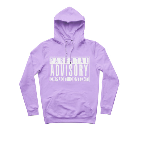 sweat capuche hiphophood épais parental advisory lavande