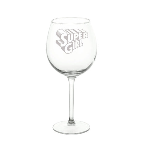 Verre de vin personnalisé super Girl