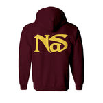 sweat capuche hiphophood épais Nas rouge bordeaux