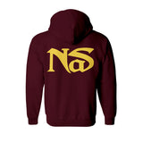 sweat capuche hiphophood épais Nas rouge bordeaux