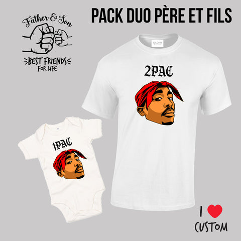 pack duo t-shirt et body 2 pac 1 pac