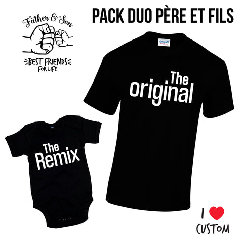 pack duo t-shirt et body the original the remix