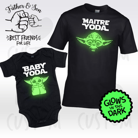 pack duo t-shirt et body ilovecustom yoda