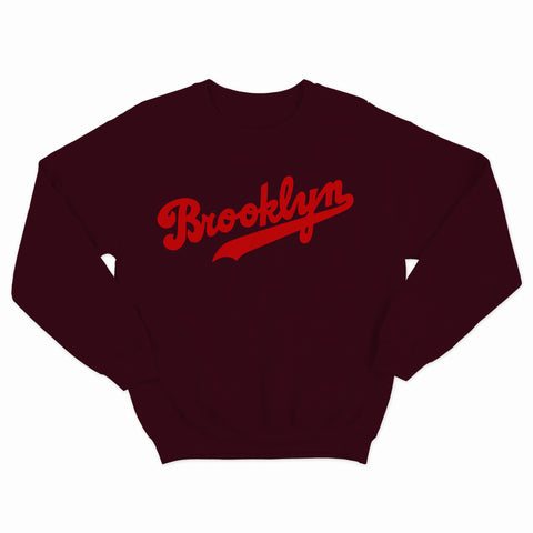 sweat col rond unisex logo BROOKLYN ligue rouge