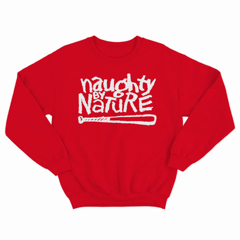 sweat col rond unisex logo naughty by nature blanc