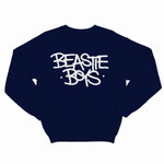 sweat col rond unisex logo BEASTIE BOYS blanc