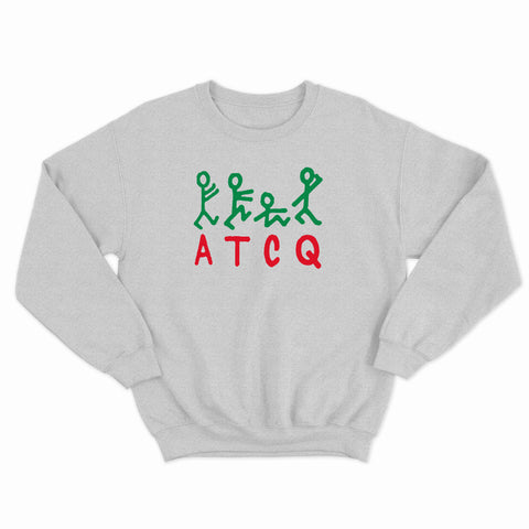 sweat col rond unisex logo ATCQ rouge vert