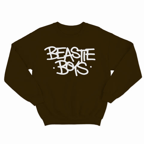 sweat col rond unisex logo BEASTIE BOYS blanc