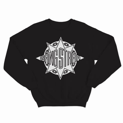 sweat col rond unisex logo GANGSTARR blanc