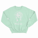 sweat col rond unisex logo 2 pac thug life blanc