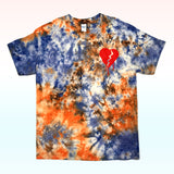 T-shirt tie and dye bleu orange LOVE STORIES SUCK