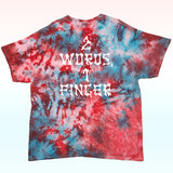 T-shirt tie and dye rouge bleu FUCK SKULL