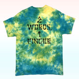 T-shirt tie and dye vert jaune FUCK SKULL