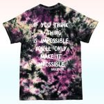 T-shirt tie and dye noir violet jaune YIN YANG BRUCE LEE quotes