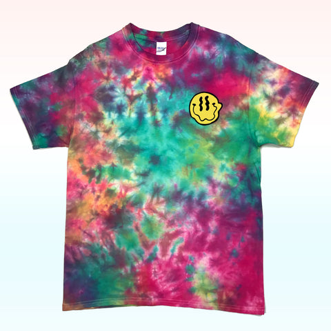 T-shirt tie and dye rose vert jaune SMILEY mac miller quotes