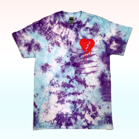 T-shirt tie and dye violet bleu LOVE STORIES SUCK